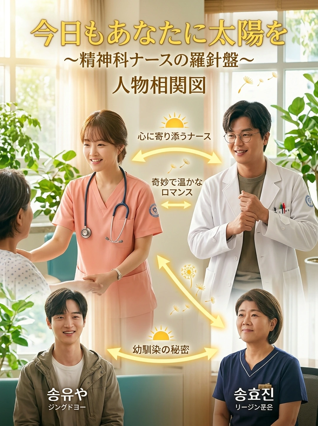 『今日もあなたに太陽を 〜精神科ナースのダイアリー〜』人物相関図・関係性完全マップ