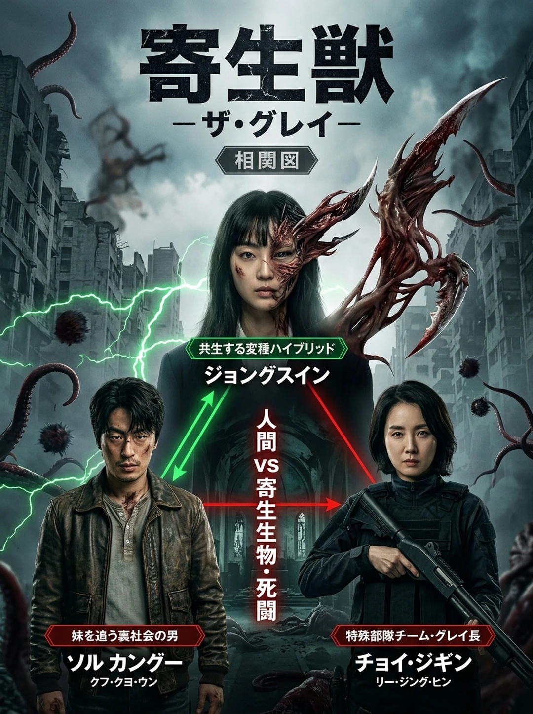 ãparasyte-the-greyã人ç©çžé¢å³ã»é¢ä¿æ§å®å
šããã